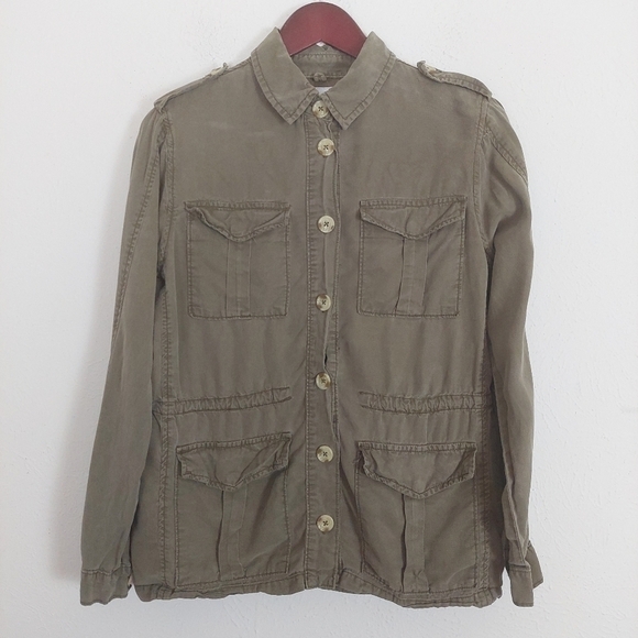 Buckle Daytrip Jacket Green Military Utility Tencel Lightweight Shirt Jacket M. - Picture 2 of 8